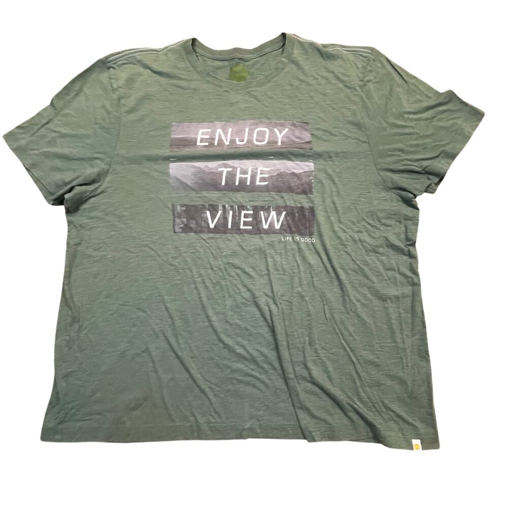Life Is Good Enjoy The View Graphic Tee Green Outdoors Nature Shirt Men XXL‎